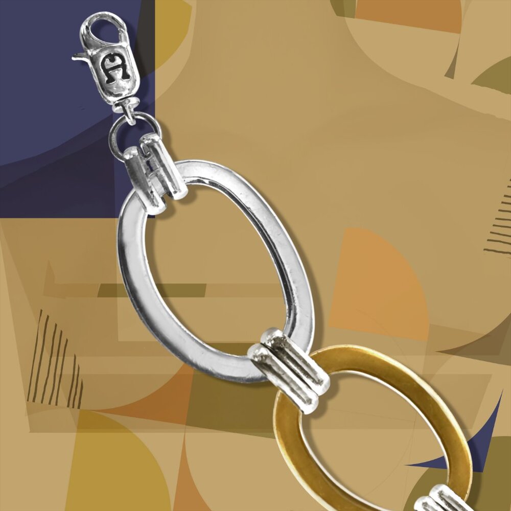 NECKLACE Etienne Aigner Polished Silver & Matte Gold - Picture 2 of 2